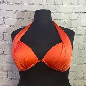 Venus Swimwear Women's Bikini Top Size DD Halter Tie Back Coral Colored